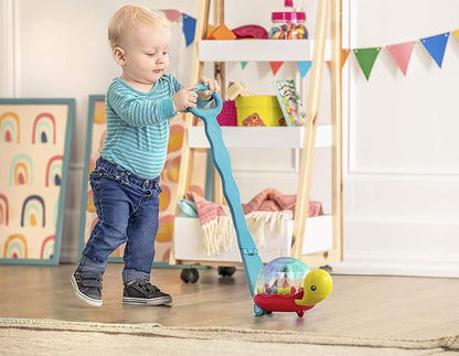 B. Toys - Interactive Baby Walker with Light-Up Ball Popper - 2-in-1 Turtle Push Toy for Crawling & Walking Development - Removable Handle Baby Toys with Glowing Effects for Toddlers 12+ Months
