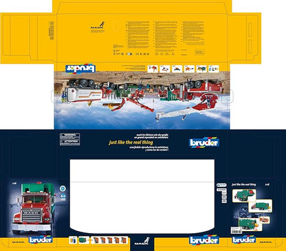 Bruder Mack Granite Garbage Truck (Ruby red-Green)