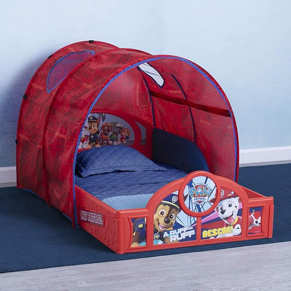 Delta Children Nick Jr. PAW Patrol Sleep and Play Toddler Bed with Tent, Red