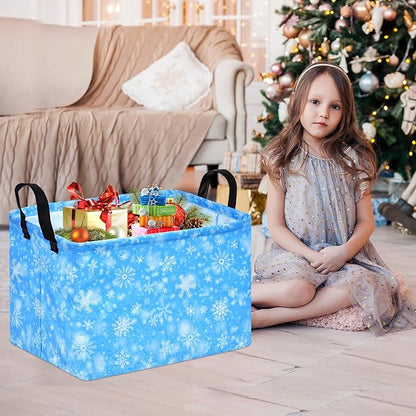 MAIZMZ Snow Storage Basket,Kids Storage Bins Closet Organizer Cube Collapsible Nursery Hamper Waterproof Clothes Toy Bin Book Shelf Party Decor