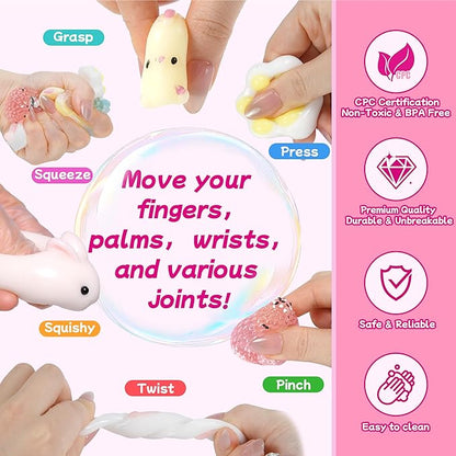 20Pcs Taba Squishy Toys kit With Toy Box- Kawaii Taba Squishies Stress Relief Toys for Kids- Squishy Fidget Squeeze Toys for Girls 8-10-6 7 8 9 10 11 12 Year Old Girl Birthday Gift-Kids Toys Girls 6-8