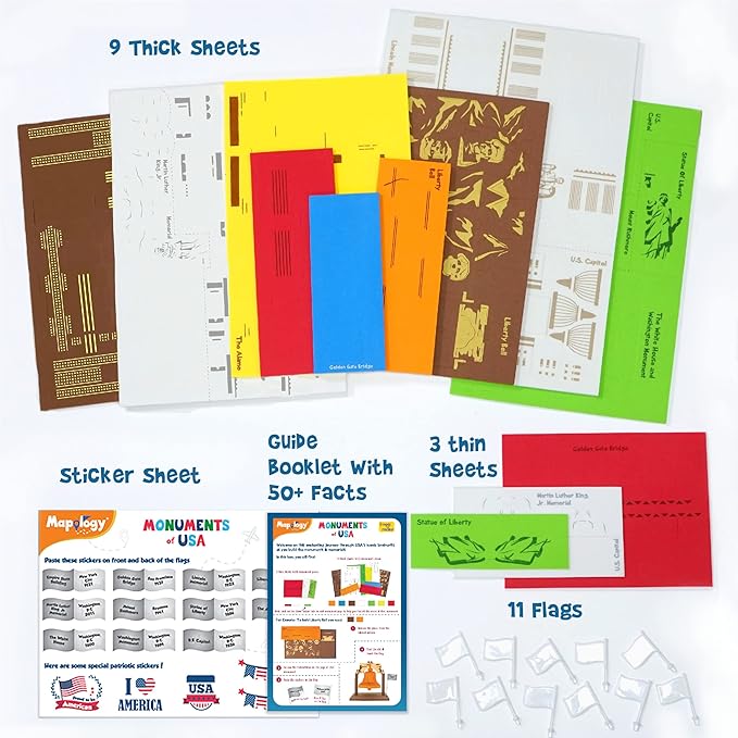 Imagimake Mapology Monuments of USA | 3D Puzzles for Kids | STEM Toys & Games | Educational Toys for Kids 5-7 | Birthday Gift for Boys & Girls Age 5 Years & Up | Easter Gifts for Kids | Easter Toys