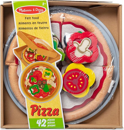 Melissa & Doug Felt Food Mix 'n Match Pizza Play Food Set (42 pcs) - Felt Pizza Play Set For Kids Kitchen, Pretend Play Pizza, Felt Pizza Toy For Toddlers And Kids Ages 2+