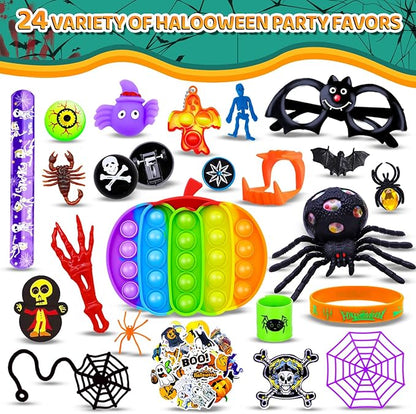 400PCS Halloween Party Favors for Kids, Bulk Toys, Goodie Bag Stuffers, Classroom Prizes, treasure box, Trick or Treat Toy