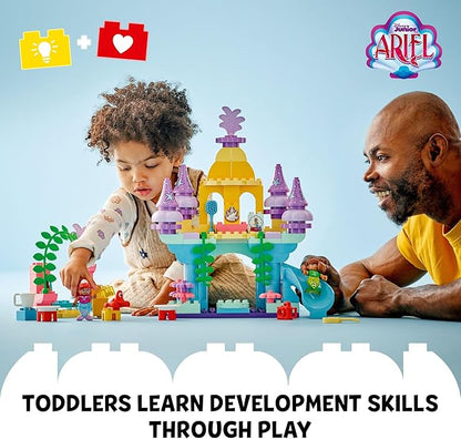 LEGO DUPLO Disney Ariel’s Magical Underwater Palace Building Toy Set - The Little Mermaid Toy for Girls & Boys, Ages 2+ - Toddler Preschool Sensory Toy with Disney Princess Minifigure - 10435