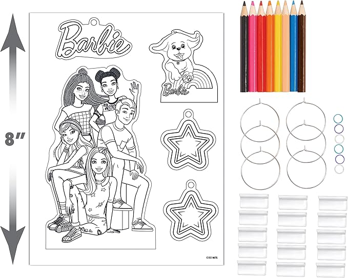 Just Play Barbie Shrinky Dinks Kit and Accessories, 15 Pre-Printed Shrinky Dinks Sheets, Pretend Play, Kids Toys for Ages 5 Up