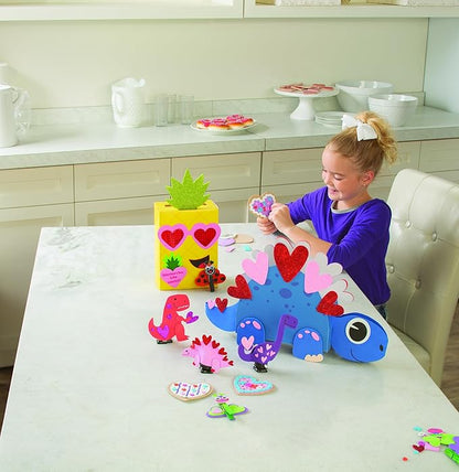 Fun Express Valentine Cookie Foam Magnets Craft Kit - Makes 12 - Valentine's Day Crafts for Kids