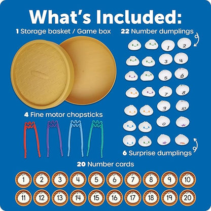 Learning Resources Dumpling Dash Fine Motor Math Game - Squishy Dumpling Toy, Montessori Counting Toys, Board Game, Play Food, Homeschool, Fine Motor Skills, Homeschool Preschool