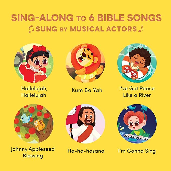 Praise The Lord Christian Sound Books for Kids - 6 Bible Songs for Toddlers – Christian Easter Gifts for Kids, Baby Books & Toys for Kids - Easter Basket Essentials, Baptism, Christening Baby Gifts