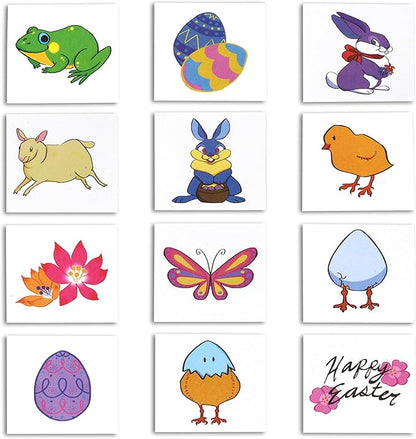 JOYIN Easter Crafts Assortment Kit with 500 Stickers, 144 Easter Shapes Adhesive, 60 Theme Temporary Tattoos and 6 Stampers (Over 700 Pcs) for Egg Basket Stuffers Fillers