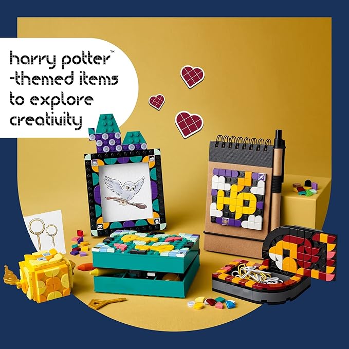 LEGO DOTS Hogwarts Desktop Kit 41811, DIY Harry Potter Back to School Accessories and Supplies, Desk Décor Items and Patch Sticker, Crafts Toys