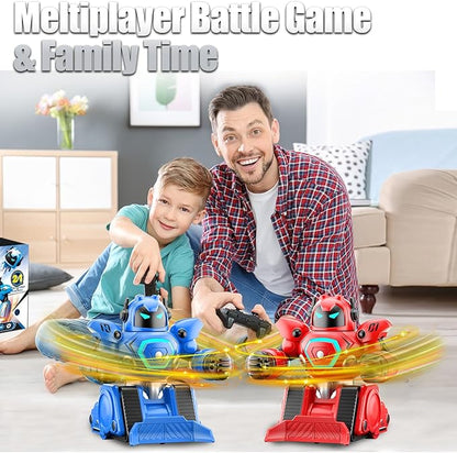 OBEST Remote Control Fighting Robots Set of 2, RC Ejecting Battle Robot with Adjustable Sound & Light, Fun Electronic Battle Bots Toys, Christmas Birthday Gifts for Age 6+ Year Old Kids Boys