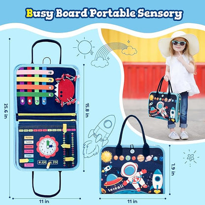 Toddler Busy Board Book Montessori Toys,Sensory Book Educational Activities for Learning Fine Motor Skills, Quiet Travel Essentials for Airplane & Car, Birthday Gift for Boys Girls Toddlers