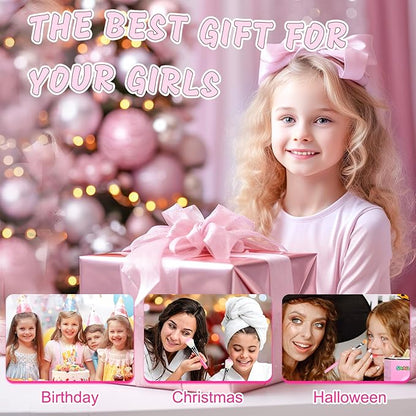 Kids Makeup Kit for Girls Toys, Kids Makeup Sets for Girls 5-8, Washable Real Makeup Kits for Little Girl Birthday Gifts Toys for 3 4 5 6 7 8 9 10 11 12 Year Old Girls