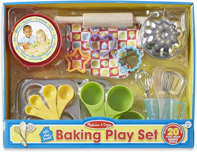 Melissa & Doug Baking Play Set (20 pcs) - Play Kitchen Accessories