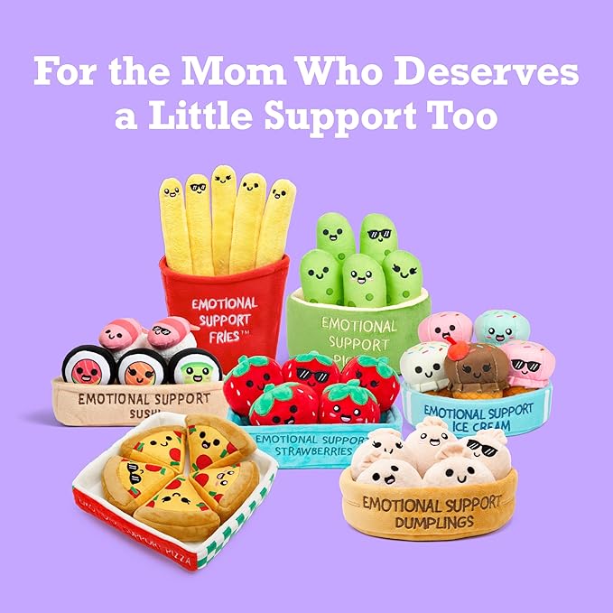 Emotional Support Dumplings by Relatable, Cuddly Stuffed Animals and Toys, Squishy Toys and Plushies, Great Gift Ideas for Loved Ones of All Ages, Includes 5 Plushies with Carrying Basket