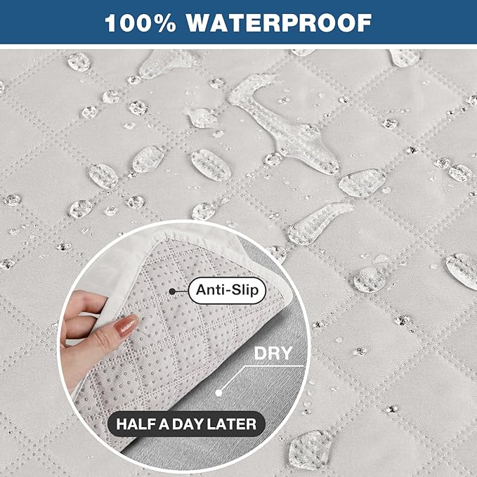 TAOCOCO Waterproof Recliner Couch Covers Sofa Slipcover for 3 Cushion Couch, Pet Sofa Cover for 3 Seat Recliner, Washable Reclining Sofa Cover Furniture Protector with Straps(3 Seater, Off White)