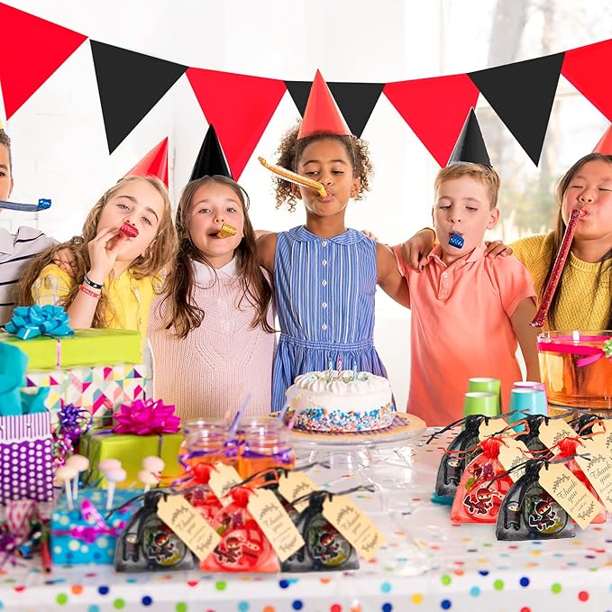 Libima 168 Pcs Ninja Party Favors Karate Birthday Party Supplies Ninja Toys, 48 Small Figurines, 24 Flying Toys, 24 Silicone Bracelets, 24 Keychains, 24 Organza Bags, 24 Thank Card