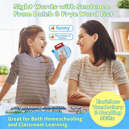 Talking Flash Cards Toddler Toys, 336 Words Speech Therapy Autism Interative Learning Toy, 220 Dolch Sight Words Pre-K to Grade 3/Feelings/Time/Songs Montessori Educational Toys Gifts for Kids Age 3-6