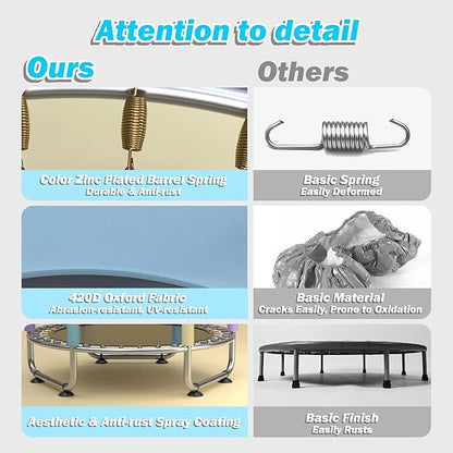 Trampoline for Kids 55inch Toddler Mini Small Trampoline Outdoor Indoor Basketball Hoop, Swing, Gift for Baby, Toddlers & Kids Ages 3-6