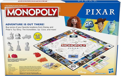 Hasbro Gaming Monopoly: Pixar Edition Board Game for Kids 8 and Up, Buy Locations from Disney and Pixar's Toy Story, The Incredibles, Up, Coco, Lightyear, and More (Amazon Exclusive)