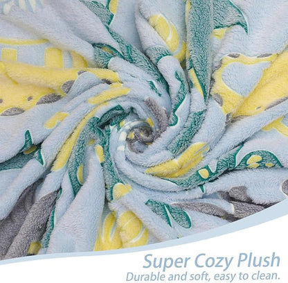 MeMoreCool Glow in The Dark Dinosaur Toddler Couch, Foldable Plush Kids Recliner Chair, Baby Lounge Sofa, Fold Out Couch for Boys Ages 1-3 (Blue)