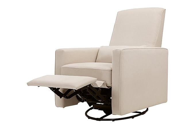 DaVinci Piper 360° Swivel Rocker Recliner Chair - Glider Rocking Chair for Nursery and Living Room- GREENGUARD Gold, FSC & Certi-PUR US Certified - Ultra Comfy Glider Recliner Nursery Chair - Cream
