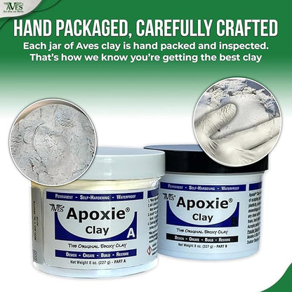 Aves Apoxie Clay - 2 Part Self Hardening Modeling Clay - 1 Pound White