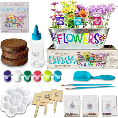 Hapinest Flower Garden Growing Kit Kids Gardening Crafts Gifts for Girls and Boys Ages 6 7 8 9 10 11 12 Years Old and Up