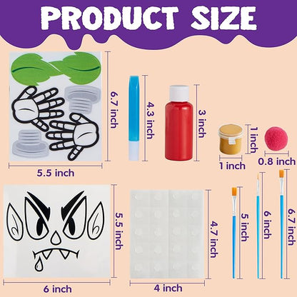 Klever Kits Halloween Pumpkin Painting Kit, Party Favor for Kids, Halloween Arts Crafts Party Supplies, Glowing in The Dark Pumpkin Decorating Kit, DIY Coloring Set for Classroom Activities Games
