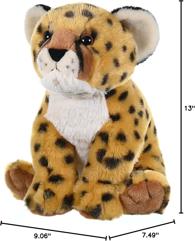Wild Republic Cheetah Cub Plush, Stuffed Animal, Plush Toy, Gifts for Kids, Cuddlekins 12"