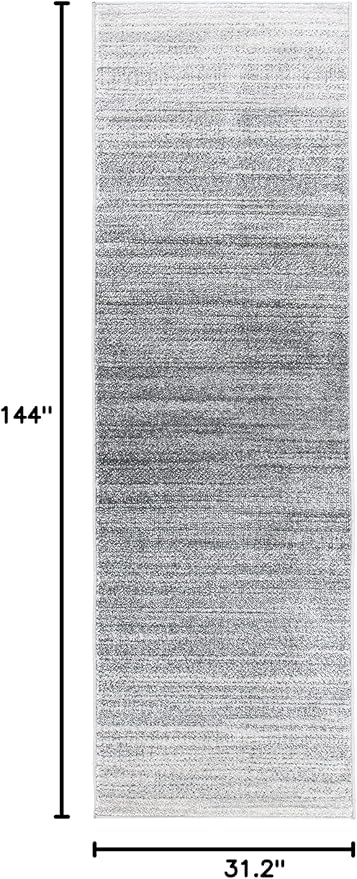 SAFAVIEH Adirondack Collection Runner Rug - 2'6" x 12', Grey & Ivory, Modern Ombre Design, Non-Shedding & Easy Care, Ideal for High Traffic Areas in Living Room, Bedroom (ADR142F)