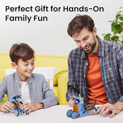 Sillbird Solar Building Robot Kit STEM Gift for Boys Aged 8-13, DIY Science Educational Toys for Kids Teens Birthday, 12-in-1 Solar or Battery Powered Robotic Set with 196 Pieces
