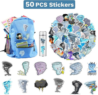 98 PCS Tornado Party Favors, Tornado Temporary Tattoos Slap Bracelets Keychains Stickers Badges for Tornado Birthday Party Decorations Supplies Gifts for Kids Teens Boys Girls Classroom Rewards
