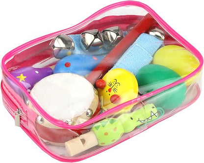 Toddler Musical Instruments, 9PCS Wooden Percussion Musical Instruments Toy Set for Kids Toddlers Preschool Educational Music Toys for Boys and Girls