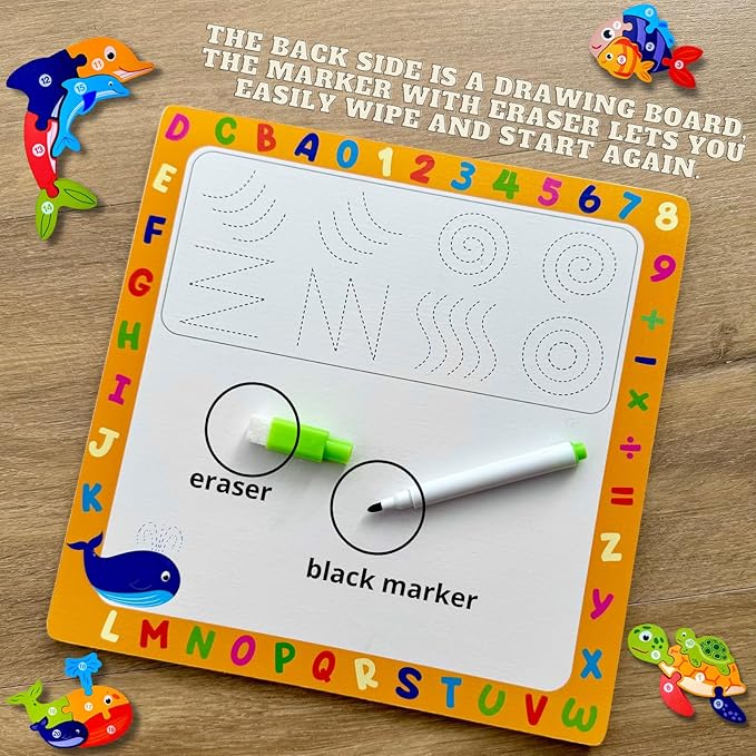 MASTER LEON - Wooden Toddler Puzzles 3-5 Year Old - Montessori Toddler Puzzle - Fine Motor Skills Toy - Animals & Vehicles Learning Games for Ages 3-4-5 - Gift for Christmas