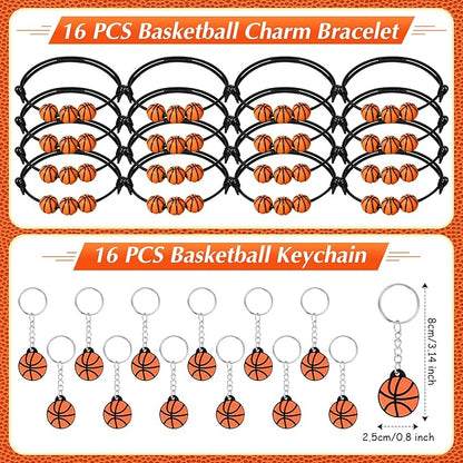 Aoriher 162 Pcs Basketball Party Favors, Basketball Party Gift Goodie Bag Fillers Foam Basketballs Tattoo Stickers Keychains Sticker Charm Bracelets Sport Wristband Pull Back Cars for Party Supplies