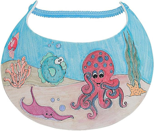 Fun Express Color Your Own Foam Under The Sea Visor Craft Kit - Crafts for Kids and Fun Home Activities - VBS Vacation Bible School Supplies/Decor