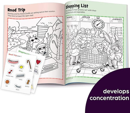 Highlights Hidden Pictures Fun Books for Kids Ages 3-6, 4-Pack, 64 Pages of Seek and Find Activities, Double as Coloring Books, 480+ Stickers, Volume 1