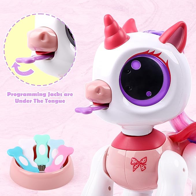 Remote Control Unicorn for Girls - Companion Pet Toys Electronic Pink Pegasus,Music and Waking Robot Christmas Birthday for Children 3 4 5 6 7 8 Years Old