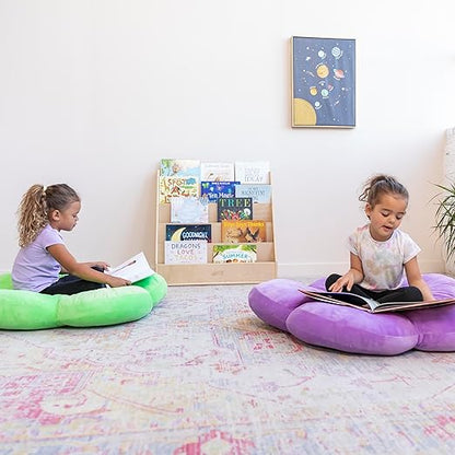 ECR4Kids SoftZone Flower Floor Pillow, Seating Cushion, Bright Green