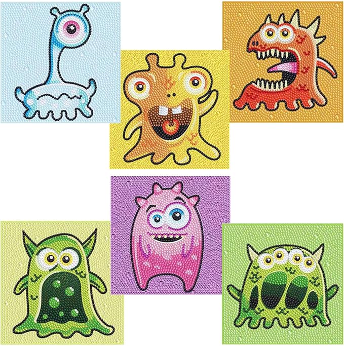 Junrife 5D Diamond Craft Kits Stickers for Kids,Gem Kids' Paint by Number Kits Mosaic Sticker - Best Gifts for Girls Over Ages 6 Easy for Kids Adult Beginners