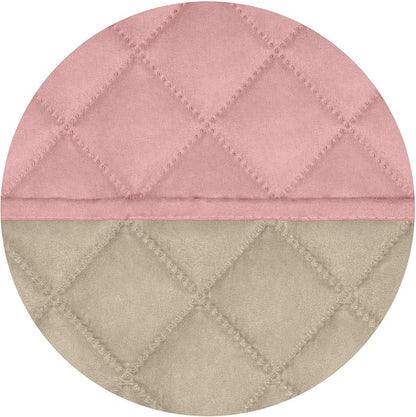 PureFit Reversible Quilted Sofa Cover, Water Resistant Slipcover Furniture Protector, Washable Couch Cover with Non Slip and Elastic Straps for Kids, Dogs, Pets (Small Recliner, Pink/Beige)