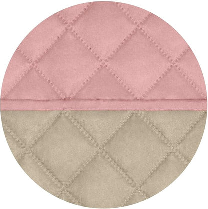 PureFit Reversible Quilted Sofa Cover, Water Resistant Slipcover Furniture Protector, Washable Couch Cover with Non Slip and Elastic Straps for Kids, Dogs, Pets (Loveseat, Pink/Beige)