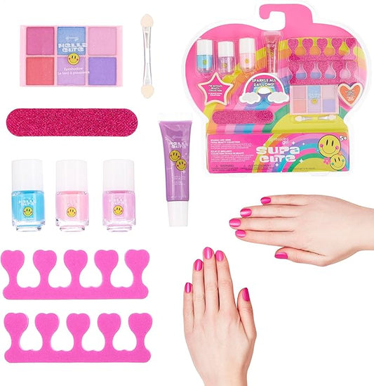 Expressions 8pc Makeup Set - "Supa Cute" Beauty Kit - Ultimate Kids Cosmetics Set Beauty Collection Starter Cosmetics For Girls