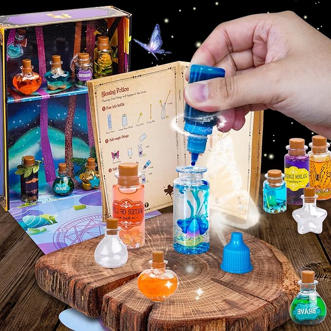 JEEKALO Fairy Potions Kit for Kids, Magic Kids Mix Potion Making kit 22 Bottles, DIY Creative Toy Art Craft Set Christmas Birthday Present for Girls Boys Age 6 7 8 9 10 11 12