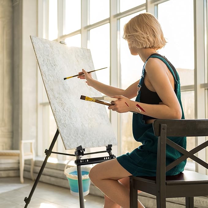 Artify 61 Inches Painting Easel Stand, Adjustable Height from 22-61”, Tripod for Painting and Display with a Carrying Bag, Aluminum, 1PACK, Black