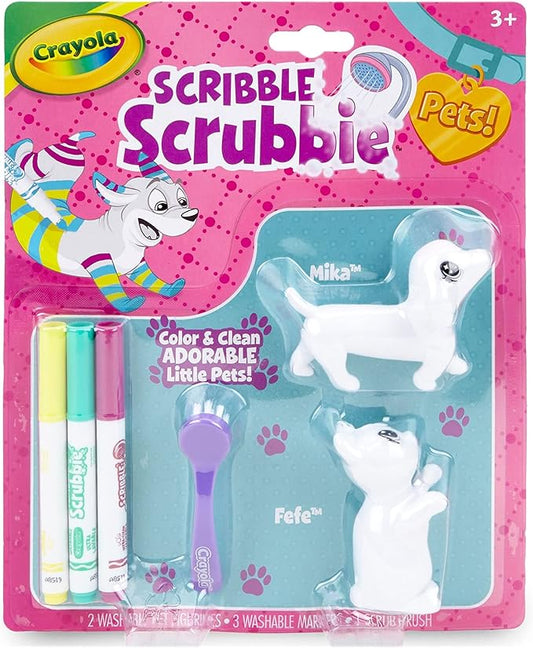 Crayola Scribble Scrubbie Pets, Dog & Cat, Kids Toys, Gift for Girls & Boys, Age 3, 4, 5, 6