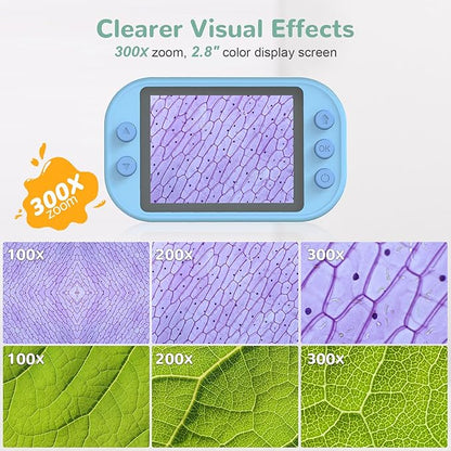 Kids Microscope - Mini Handheld Microscope for Kids, Portable Pocket Digital Microscope Toys for Girls Boys 4-12 Birthday Christmas Gifts