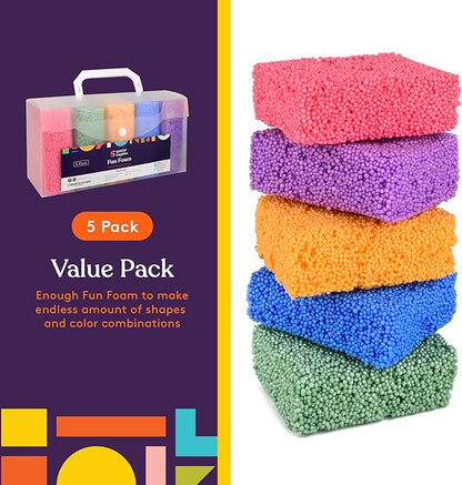 Special Supplies Fun Foam Modeling Foam Beads Play Kit, Children’s Educational Clay for Arts Crafts Kindergarten, Preschool Kids Toys Develop Creativity, Motor Skills (5-Pack)